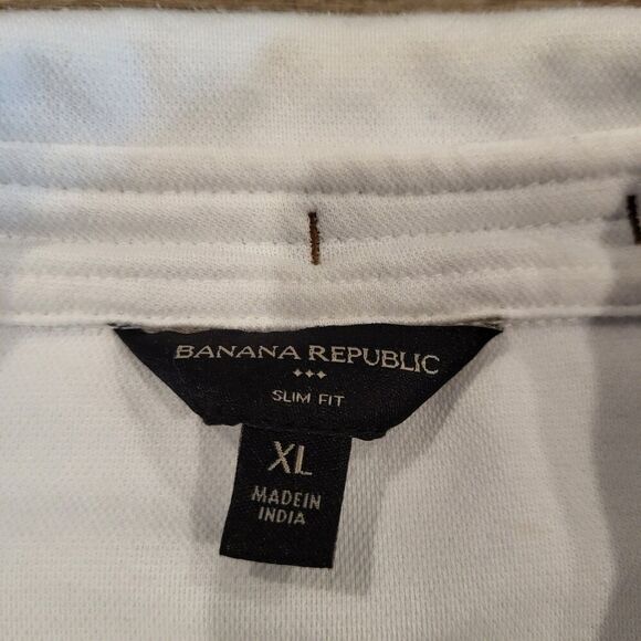 Banana Republic Slim Fit Medium Weight Short Sleeved Button Down Shirt Mens XL - Picture 4 of 7